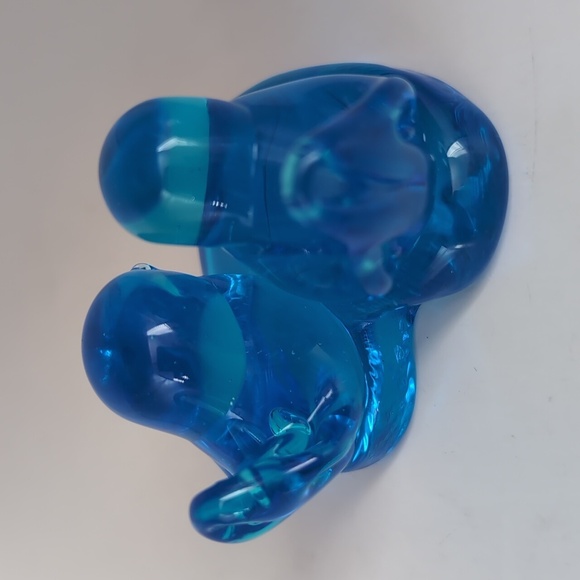 Small Leo Ward 1997 Signed Double Bluebird Blue Birds Happiness Glass Figurine - Picture 6 of 11